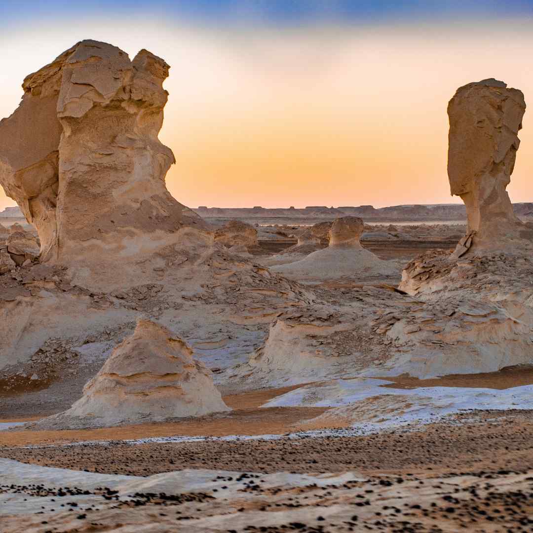 white and black desert